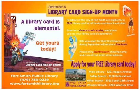 September Is Library Card Sign Up Month Fort Smith Public Library