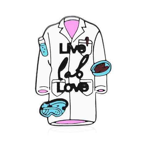 Laboratory Coat Live Lab Love Enamel Pin Distinct Pins