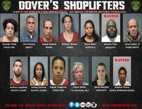 Weekly Shoplifting Arrests 10 16 14 10 23 14 City Of Dover Police Department