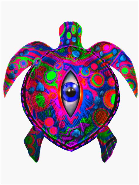 Psychedelic Sea Turtle Trippy Visionary Turtle Sticker For Sale By