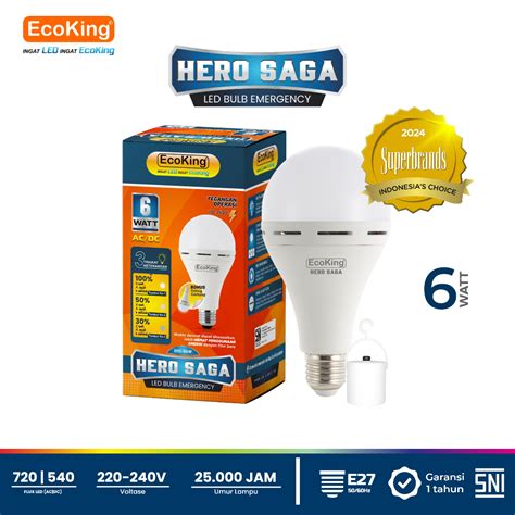 Jual EcoKing Lampu Bohlam Led Rumah Super Terang Hero Saga EMERGENCY