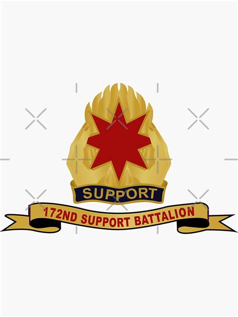 Army 172nd Support Battalion DUI W Br Ribbon X 300 Sticker For