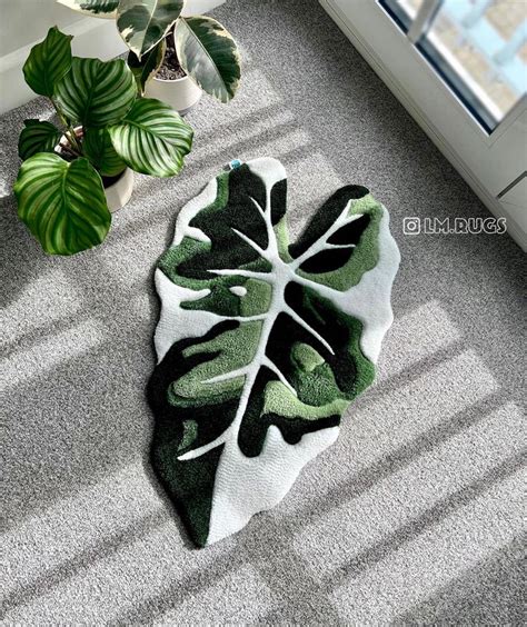 Home Decor Plant Lover Rug Plant Rug Alocasia Punch Needle Patterns