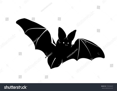 Flying Bat Silhouette Vector Stock Vector (Royalty Free) 755934625