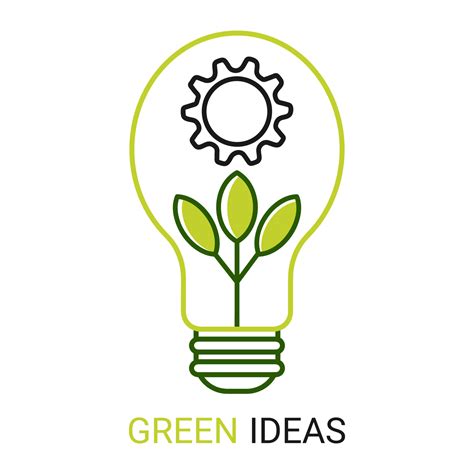 Green Light Bulb With Leaf Sprout Symbol Esg Green Energy And