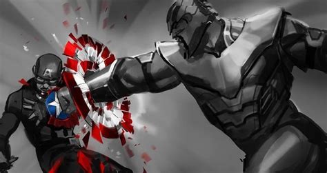 Thanos Destroys Captain America S Shield In Avengers Endgame Concept Art