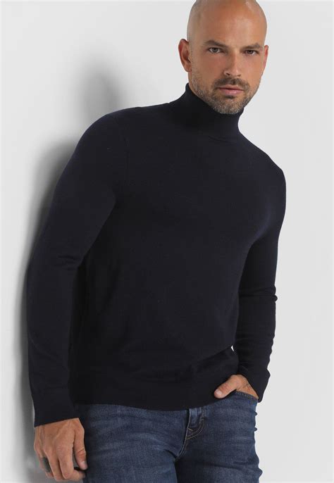 Suéter Tricot Banana Republic Italian Merino Turtleneck Azul Marinho