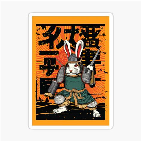 Samurai Rabbit On The Battlefield Sticker For Sale By Inalternativ