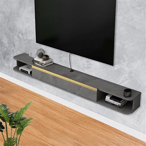 Bixiaomei Floating Tv Stand Wall Mounted Entertainment Center Tv