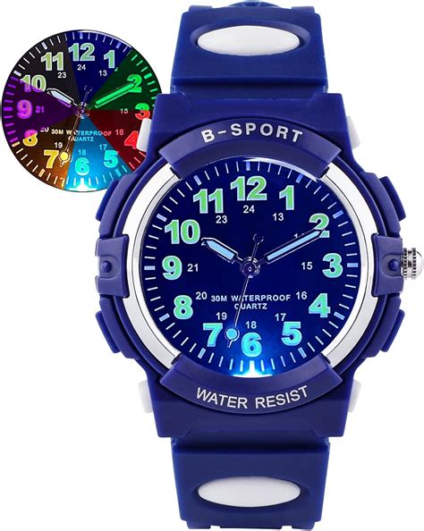 DTKID Children's Watch with 7 Colours, Digital Watch for Boys & Girls ...