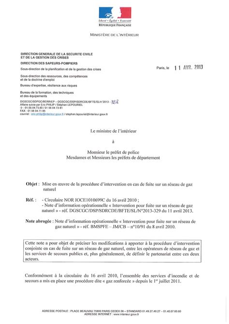 Calaméo GAZ Guide Intervention note Procedure Intervention Fuite Gaz