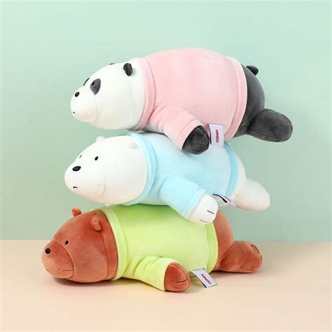 We BARE BEARS MINISO LYING PLUSH TOY PANDA ICEBEAR WBB Doll Shopee