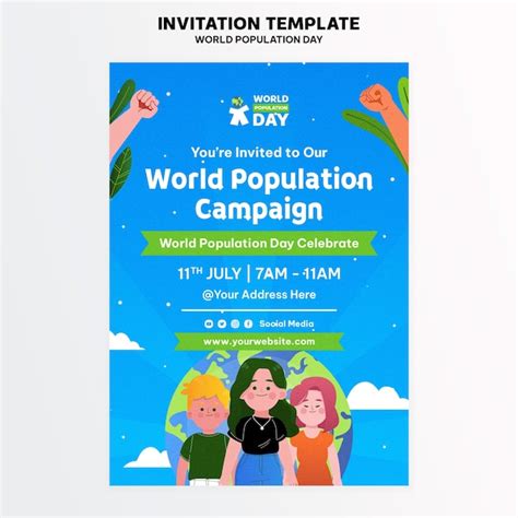 Free Psd World Population Day Invitation Template