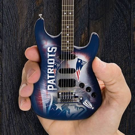 Woodrow Guitars Nfl 10 In Mini Guitar Collectible New England Patriots