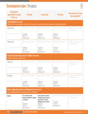 Fillable Online My Career Habit Development Plan Template Fax Email
