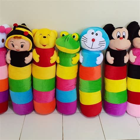 Jual Satuan Boneka Guling Pelangi Xl Cm Bahan Velboa Isi Dakron