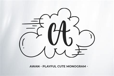 Awan Monogram Font By Abodaniel Creative Fabrica