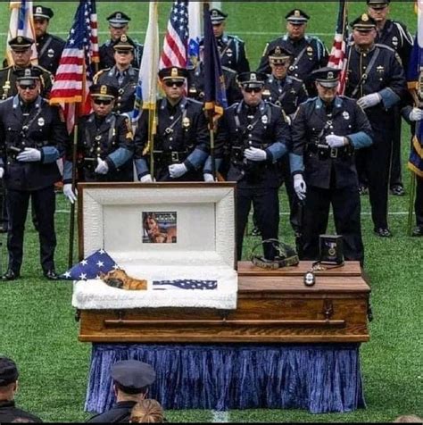 Police K9 funeral for Kitt. A police dog killed in the line of duty ...