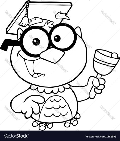 Cartoon Owl Teacher Royalty Free Vector Image Vectorstock