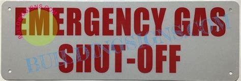 HPD SIGN: EMERGENCY GAS SHUT-OFF SIGN (STURDY HPD ALUMINUM SIGNS) | HPD ...