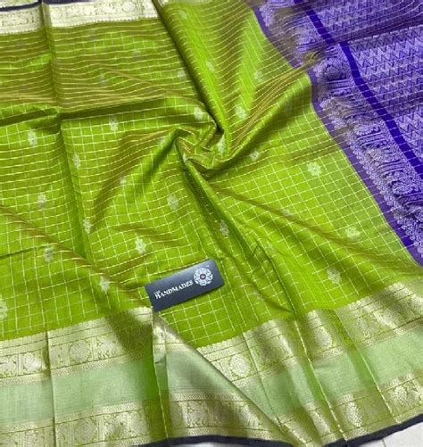 Kuppadam Pattu Sarees With Kanjeevaram Borders And Silver Jari Buy