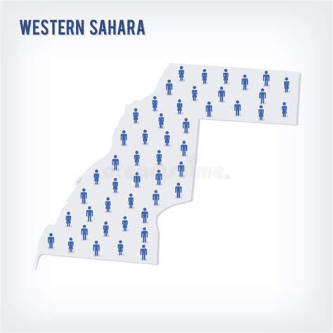 Vector People Map Of Western Sahara The Concept Of Population Stock