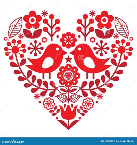 Folk Heart Background Vector Illustration 12486444