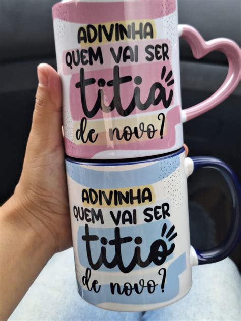 Caneca Personalizada Adivinha Quem Vai Ser Titio Titia De Novo Ou