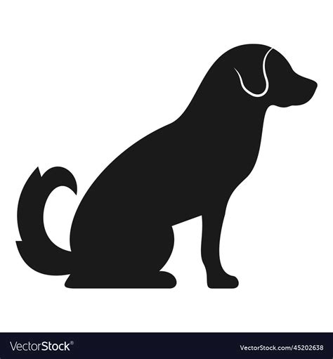 Silhouette of a dog sitting icon pet flat Vector Image