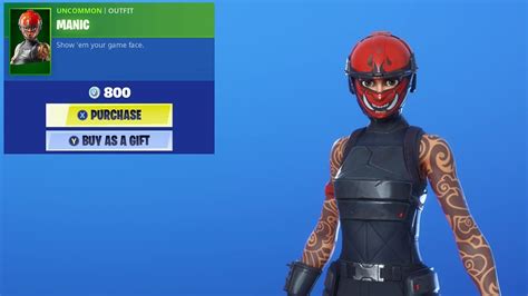Fortnite Item Shop New Manic Skin October 4 2019 Fortnite