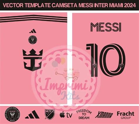 Plantilla Vectores Camiseta Messi Inter Miami Titular Rosa 2024