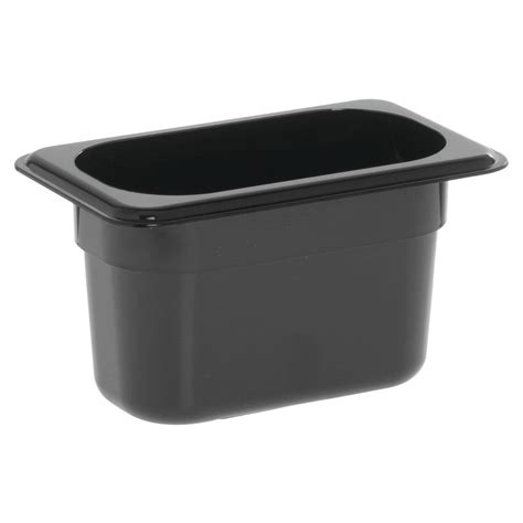 Hubert® Half Size Polycarbonate Cold Food Pan Black 12l X 4d