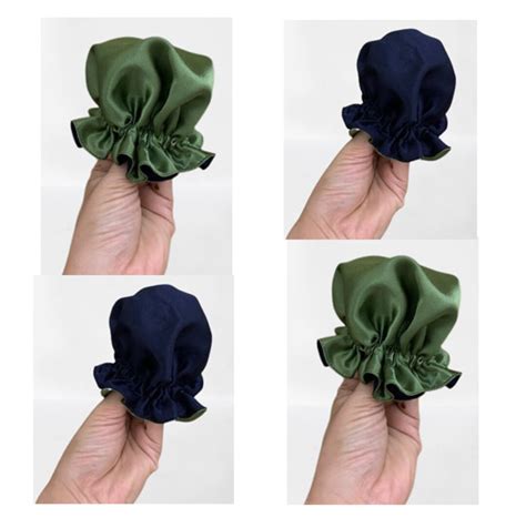 Custom Military Green Silk Hair Bun Reversible Silk Satin Navy Bun ...