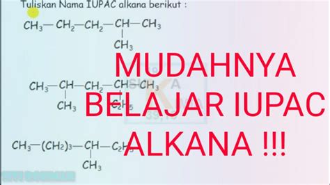 Tata Nama Iupac Alkana Hidrokarbon Part 3 Kimia Sma Youtube