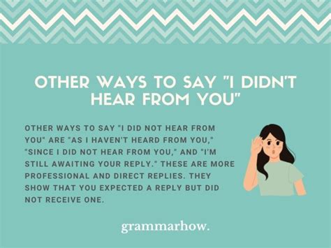 11 Other Ways To Say I Didn T Hear From You