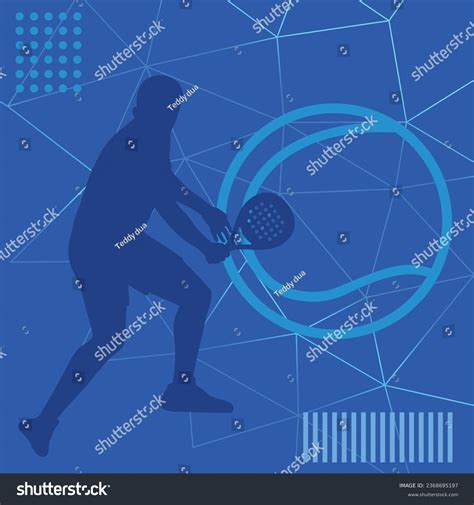 Padel Tennis Player Silhouette Background Design Stock Vector Royalty