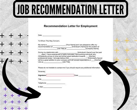 Job Recommendation Letter Template, Job Recommendation Letter Form ...