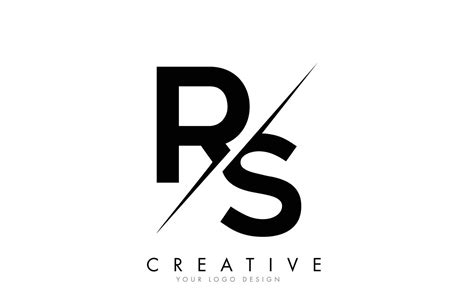 Dise O De Logotipo De Letra Rs Rs Con Un Corte Creativo Vector