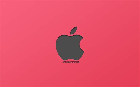 Apple, Logo, Pink Background, Metallic Logo, Pressed - 2560x1600 ...