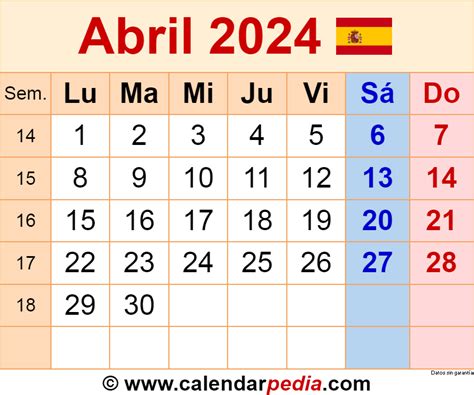 Calendario 2024 Abril Con Fechas Rojas Y Feriados Nacionales Descubra