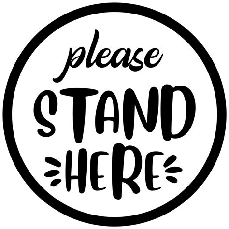 Please Stand Here Floor Text Sticker TenStickers