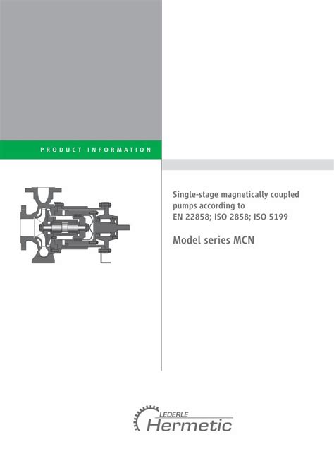 PDF Model Series MCN HERMETIC Pumpen PDF FileSingle Stage