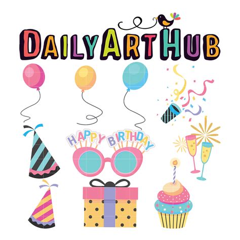 Happy Birthday Decoration Clip Art Set – Daily Art Hub // Graphics ...