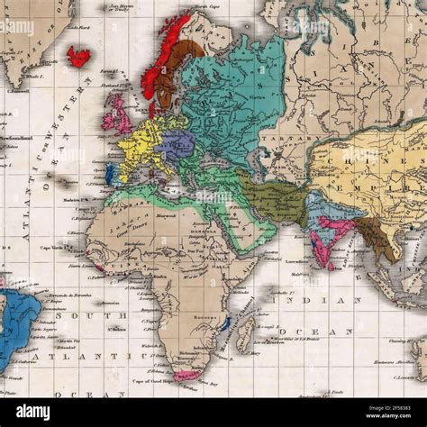 Carte du monde montrant l Empire de Napoléon en 1811 à partir d un