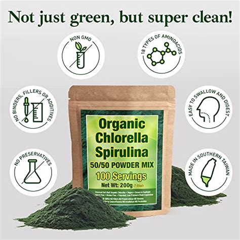 Good Natured Organic Spirulina And Chlorella Powder 5050 Mix 3 Month Supply Vegan And Non Gmo