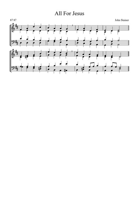 All For Jesus Sheet Music For Piano Solo Easy