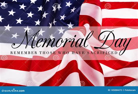 Text Memorial Day On American Flag Background Stock Photo Image Of