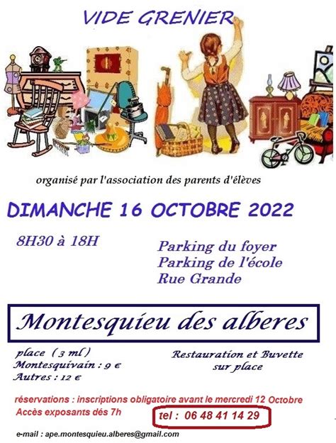 Affiche Vide Grenier Montesquieu Des Alb Res