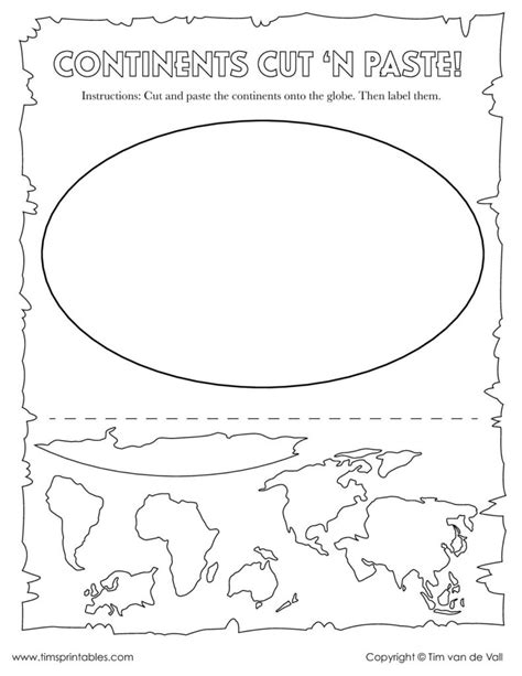 Continents And Oceans Worksheet Cut And Paste — excelguider.com