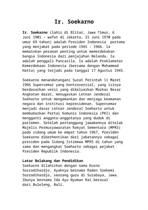 DOC Ir Soekarno DOKUMEN TIPS